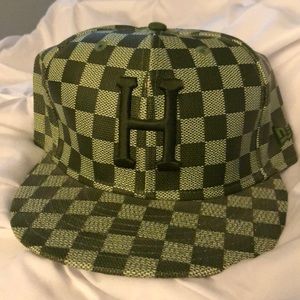 Original HUF hat in green checkered print 7 1/2